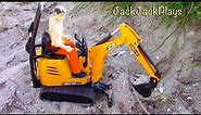 Bruder JCB Micro Excavator Toy UNBOXING! | Digging Skits | JackJackPlays