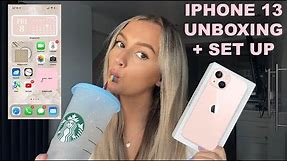 iphone 13 PINK unboxing + how to set up AESTHETIC widget home screen