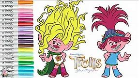 Trolls Band Together Coloring Book Pages Sisters Poppy and Viva
