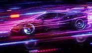 The Silhouette of a Sports Car is Driving Fast Background 4K Loop Video | No Copyright Video