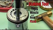 How to use a watchmakers Staking Tool to close the hole on you pocket watch HOUR and MINUTE hands.