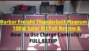 Harbor Freight Thunderbolt Magnum 100W Solar Kit Full Review & How to Use Charge Controller P1