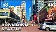 [4K] DOWNTOWN SEATTLE WASHINGTON USA - Pike Street to Pine Street 2024 Walking Tour Vlog & Guide