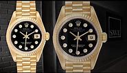 Rolex President Datejust Yellow Gold Black Diamond Dial Ladies Watch 69178 | SwissWatchExpo