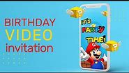 Super Mario Invitation, Super Mario Birthday Invitation, Mario Birthday Party