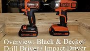 Quick Overview: Black & Decker Impact Driver Model No. BDCI20C / Drill Driver Model No. BDCDD220C