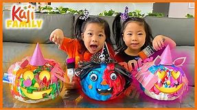 DIY Painting Halloween Pumpkins with Emma and Kate!!!