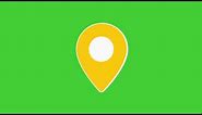 White & Yellow 3D Location Icon Rotating on Green Screen Background | HD | FREE DOWNLOAD