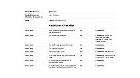 Construction Project Handover Checklist template (Better than excel)
