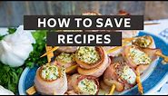 Using the Saved Recipes feature on The Kitchen Magpie