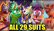 ALL 29 Crash SUITS & COSTUMES (Every Suit and All DLC Suits) - Crash Bandicoot 4 PS4