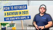 How To Refinish A Bathtub In 2021 | Live Demonstration With Ekopel 2K | Refinished Bath Solutions