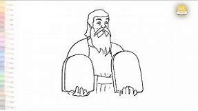 Moses ten Commandments drawing | Bible story drawings easy | How to draw Moses | #artjanag