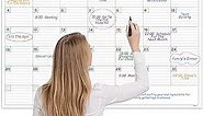 Large Dry Erase Calendar for Wall - Undated Dry Erase Calendar, Erasable Laminated Calendar for wall with 8 Round Stickers, 40" x 28", Monthly Calendar for Office, Home, Classroom - Colorful