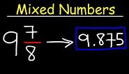 Converting Mixed Numbers to Decimals