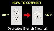 How To Convert 240V Receptacles Or Branch Circuits To 120V! (STEP BY STEP)