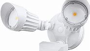 LEONLITE COB LED Security Light, Motion Sensor Flood Lights Outdoor, Aluminum, 3 Modes Motion Detector+Dusk to Dawn+Switch Control, 100-277V, Adjustable 2-Head, IP65, 5000K Daylight, ETL, White
