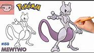 How To Draw Mewtwo | Pokemon #150 | Cute Easy Step By Step Drawing Tutorial