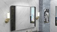 TOOLKISS 40 in. W x 32 in. H Rectangular Aluminum Framed Wall Bathroom Vanity Mirror in Black B10080