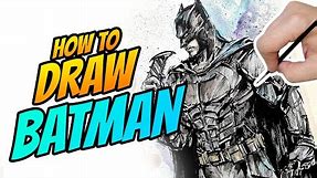 How to draw Batman - Ink and Acrylic on canvas