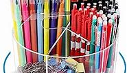 Absonic Acrylic Pen Holder Pencil Organizer, 360-Degree Rotating Pencil Holder, Crayon Organizers for Kids Marker Holder Caddy Art Supply Organizer for Desk, Kids Desk Organizer for Office Home School