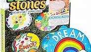 Made By Me Mix & Mold Stepping Stones, Make 4 DIY Personalized 7-Inch Ceramic Stepping Stones, Includes 3D Mold, Ceramic Paints, Ceramic Tiles, & Assorted Gems, Paint Your Own Stepping Stones