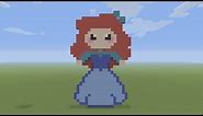 Minecraft Pixel Art - Ariel In Her Blue Dress From The Little Mermaid