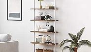 Nathan James Theo 6-Shelf Tall Bookcase, Wall Mount Bookshelf with Natural Wood Finish and Industrial Metal Frame, Rustic Oak/White