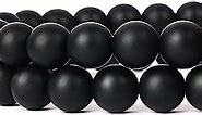 Matte Black Onyx Natural Gemstone Beads for Jewelry Making - AIXPROBEAD 60pcs 6mm Loose Round Stone Beads for DIY Bracelets and Necklaces