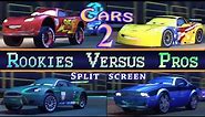 Cars 2 The Video Game 4 Player Split Screen Racing Rookies Vs Pros Gameplay
