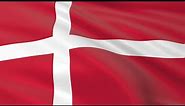Flag of Denmark waving in the wind - Flag animation - Motion background - 4K UHD