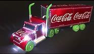 AMAZING COCA-COLA CHRISTMAS TRUCK MADE WITH ALUMINUM CANS AND LEDS