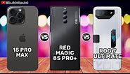 iPhone 15 Pro Max vs Red Magic 8S Pro Plus vs Rog 7 Ultimate | Comparison⚡Price, Reviews🔥impression