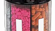 Monster Supplement Medicine Pill Organizer Dispenser, 7 Compartments and Labels, EZ Open Bottle, Extra Large Holder Fits a Month Plus of Almost Any Vitamin or Medication, Includes Premium Medisafe App