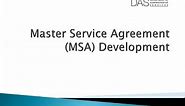Master Service Agreement (MSA) Development