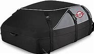 Car Rooftop Cargo Carrier Roof Bag, 20 Cubic Feet Waterproof Roof Top Cargo Carrier fit Car with Without Luggage Rack - Vehicle Soft Shell Roof Cargo Box with Tie-Down Strap, Safety Hook & Storage Bag
