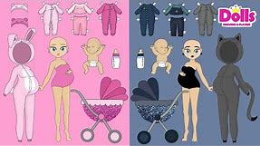 🤰PAPER DOLLS DRESS UP & NEWBORN BABY CARE PAPER CRAFTS