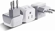 Ceptics Brazil Travel Adapter Plug with Dual Usa Input - Type N (3 Pack - Ultra Compact - Safe Grounded Perfect for Cell Phones, Laptops, Camera Chargers and More - Power Plug (CT-11C)