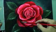 Acrylic Painting Lesson - Red Rose Flower by JM Lisondra
