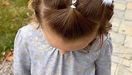 5 minute hairstyle that is great for school days! We elevated this style a little more with some fuzzy snap clips and silver hair glitter gel! | Easy Toddler Hairstyles