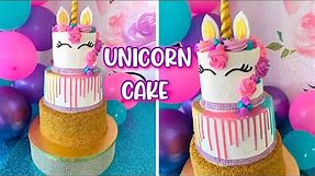 AMAZING Unicorn Cake! 🦄 | How to make a 3 Tiered Unicorn Cake