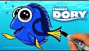 How to Draw Dory step by step Cute from Disney Finding Dory Movie