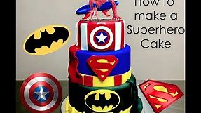 How to Make a Superhero Cake Batman, Superman and Captain America Cake