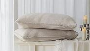 EVERLY Linen Pillowcase 20x30, Stonewashed French Linen Pillowcases, Natural Flax Pillow Shams