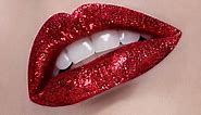 Red Lips Glitter Makeup Tutorial
