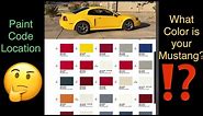 Where to find paint code: What color is your Mustang?