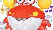 Crab Bath Toy, Bathtub Bubble Maker Machine with Musics, Baby Bath Toys for Kids Toddlers Gift for 3 4 5 6 Year Old Boys Girls, Bathtub Toys for Bubble Bath (Red)