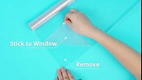 HTVRONT Window Privacy Film, 3D Decorative Frosted Glass Window Film, Reeded Glass Privacy Window Film for Bathroom, Reusable Static Cling Water Installation Window Privacy Film 17.5" x 6.5 FT