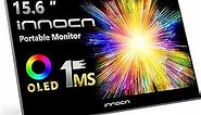 INNOCN 15.6" OLED Portable Monitor Full HD 1080P 100% DCI-P3 1MS 100000:1 USB Computer Monitor Mini HDMI Travel Monitor Photo Video Editing Second Ultra Slim Monitor for Laptop MacBook PC Switch PS