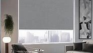 100% Blackout Roller Window Shades, Jacquard Blinds with Thermal Insulated Waterproof Fabric, Roll Pull Down Shades for Home and Office (Grey/Silver - Width 22", Max Drop Height 79")
